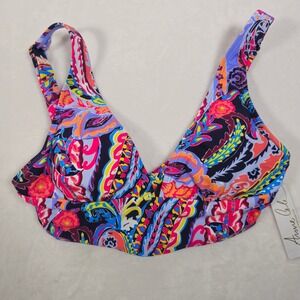 Anne Cole Women's Multicolored Paisley Print Underwire Bikini Top XS